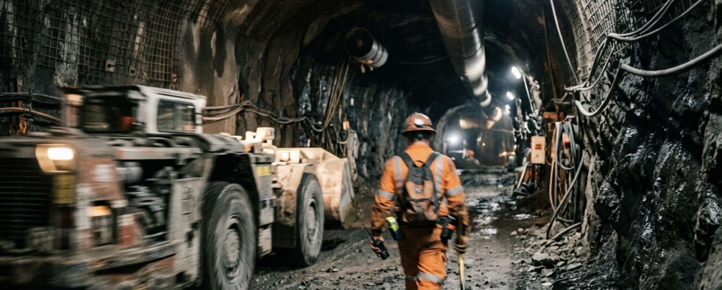 Mining operations background with industrial equipment